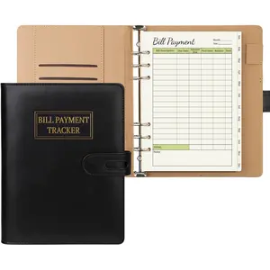 Bill Payment  Notebook, Monthly Bill Organizer with Pockets and Tabs, Bill  with A5 6 Ring Binder  Easily for Senior Home Office