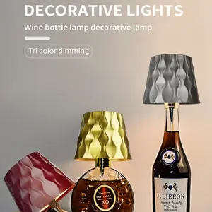 Modern Minimalist LED Wine Bottle Lamp, Wireless Touch Control, Adjustable 3 Color Lighting, Rechargeable USB Power, Matte Finish, Modern Mood Lighting, Home Decor Lighting