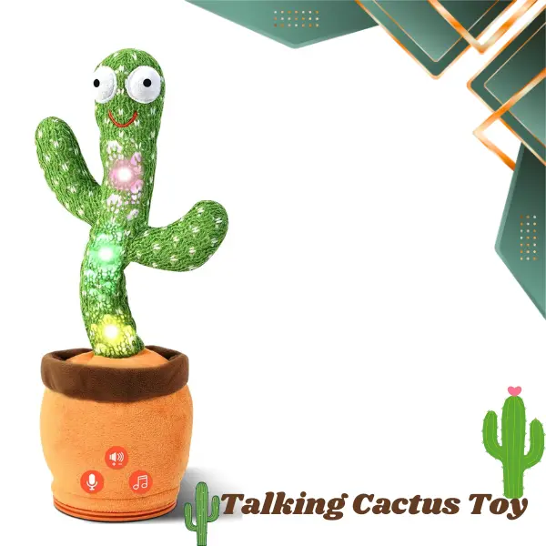 Talking Cactus Toy – Mimicking & Repeating Singing Dancing Plush Baby Toy, Interactive Halloween Gift for Babies, Toddlers, Boys & Girls
