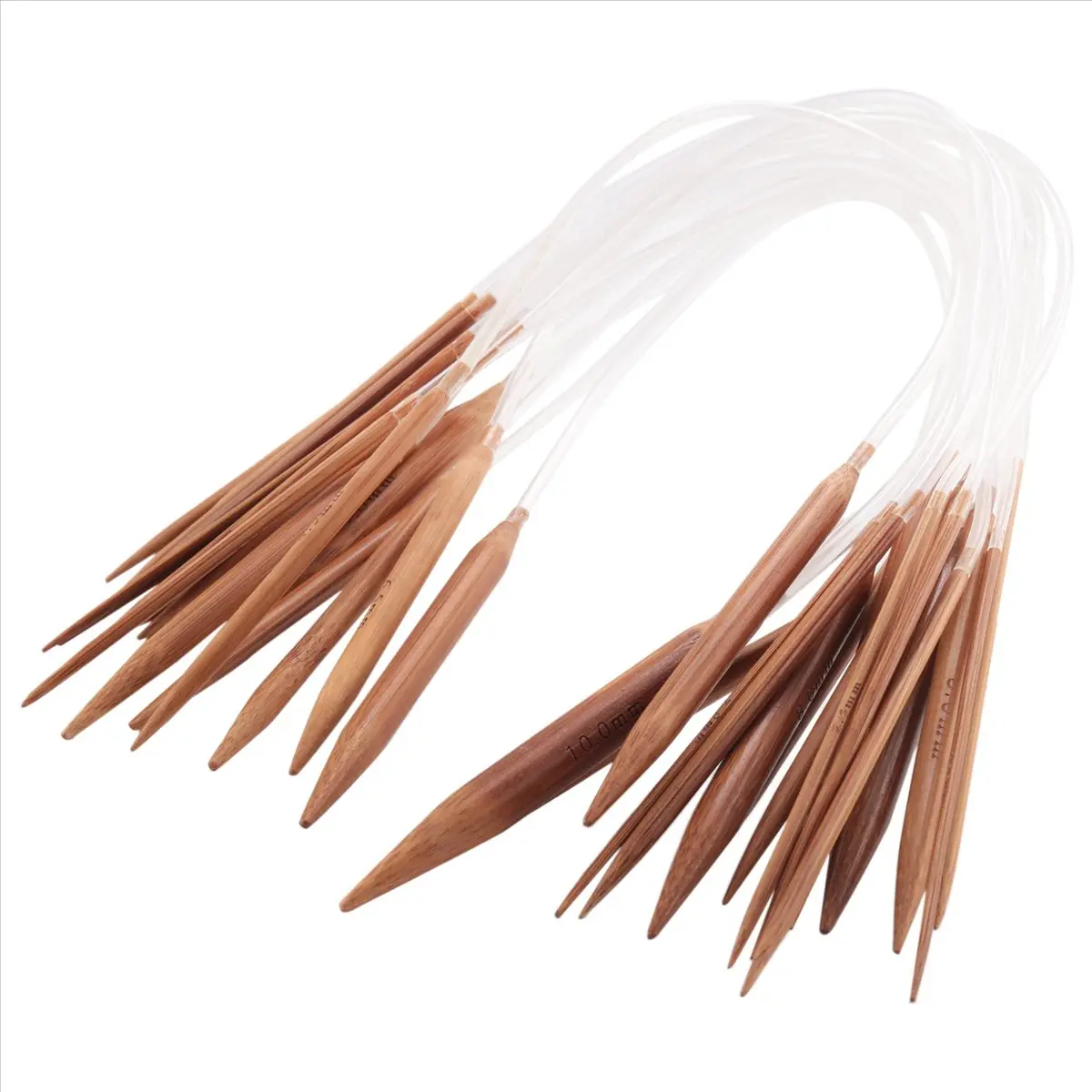 18 Pairs Bamboo Circular Knitting Needles Set (2.0mm–10.0mm)