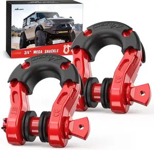 Nilight Drop-Forged 3/4" Mega D-Ring Shackle with 7/8" Screw Pin, 68000LBS High-Strength Off-Road Recovery Car Accessory, Tow Strap Hook for Winch, Truck, Trailers, Accessories for Car