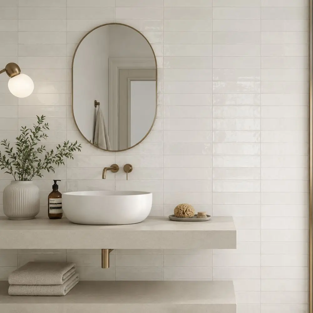 Solenne Ivory 2x9 Porcelain Tile Glossy Sample