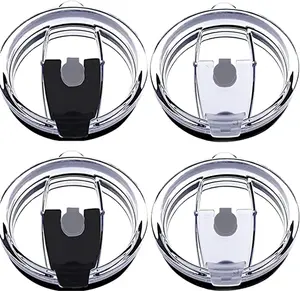 Pack of 4 Splash Resistant Lid, 20 oz Tumbler Lids Spillproof for Beast, Juro, Ozark Trail, Rae Dunn, Atlin, Coffee Mug and More Cooler Cup, Covers for 20 Ounce Tumbler summervibes