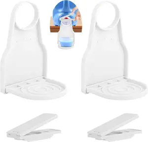 4Pcs Laundry Detergent Cup Holder, Anti Drip Spout Attachment, No Mess Pouring Helper for Fabric Softener, Laundry Room Organizer (White)