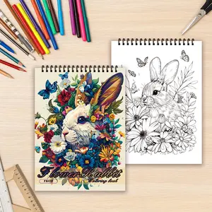 Rabbit Pattern Coloring Book, 30 Sheets 100gsm Thick Paper Graffiti Book, DIY Painting Supplies for Stress Relief, Gift for Holiday