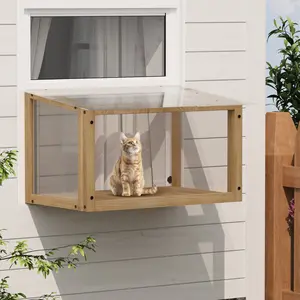 Acrylic Window Cat Perch Catio Wood Cat Window Box