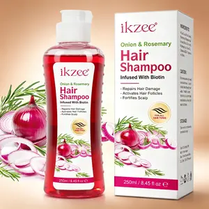 Ikzee Onion Repair Biotin Infused Shampoo 250ML, Contains Biotin and Rosemary, Deep Nourishment, Calms Frizz, Smooth, Cares for Scalp
