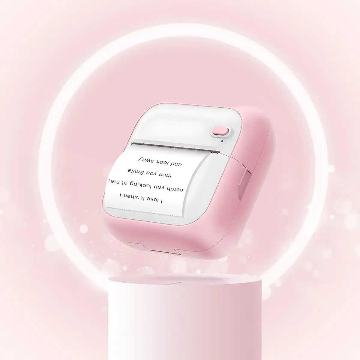 Thermal Printer Paper/ Cartoon Sticker/ Portable Thermal Printer with 1 Typing Paper & USB Cable, Pocket Label Photo Bluetooth-compatible Thermal Prin