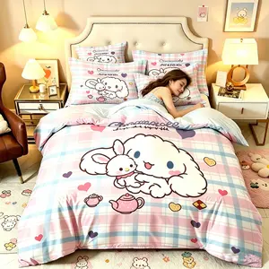3-piece duvet cover set, featuring a dog and bunny doll pattern, 3D digital printed bedding, Quilt bedding set, suitable for bedroom and guest room home decor (1 duvet cover, 2 pillowcases, duvet not included), machine washable, zipper