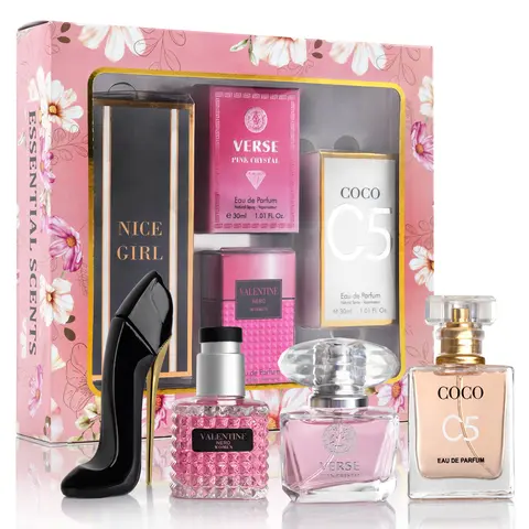 Urban Collection Essential 4-Piece EDP Scent Fragrance Set - Travel-Size Youth-Focused Layering Kit, 30ml Bottles with Top Notes Grapefruit, Vanilla Blend, Citrus, Floral, Woody, Almond, Jasmine, for Anniversaries