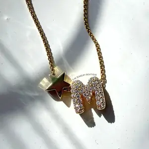 Bubble Initial Star Necklace