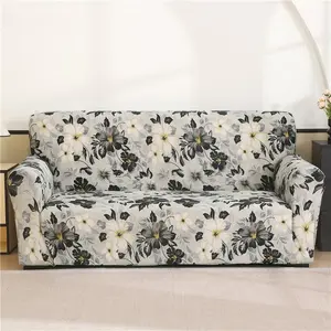 Floral Print Stretch Sofa Cover with 1 Pillowcase, 1 Count Soft Comfortable Breathable Washable Sofa Slipcover, Sofa Protector for Home Living Room Bedroom Hotel Dormitory