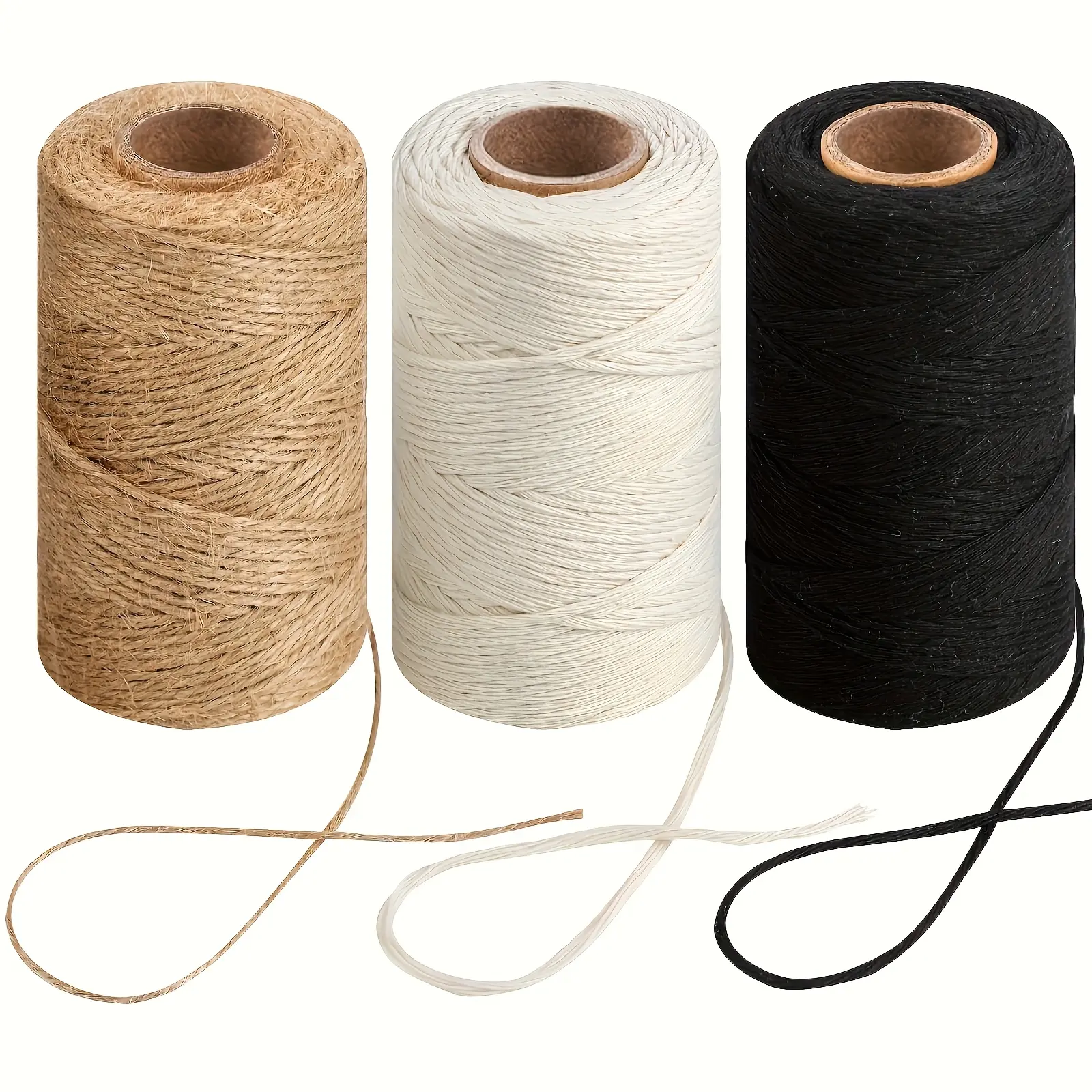 All Natural Twine Bulk - 3 Rolls Natural Jute Twine for Crafts, Home Use, Gift Wrapping, Knitting, Decor, Crochet (Tools & Hardware Ropes)