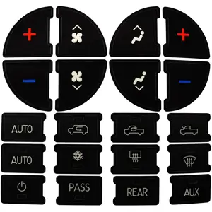 AC Panel  & Radio Button Repair Decal Set AC Controls AC Dash Button Sticker Repair Kit Compatible with  Compatible with Chevy Silverado Compatible with Buick Dash Accent