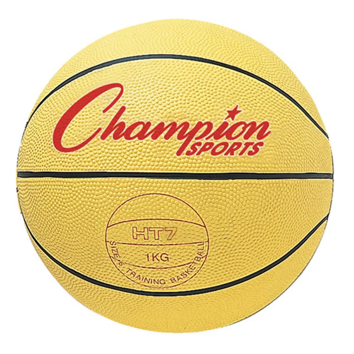 CHAMPION Official Size Weighted Basketball Training Equipment, 29.5 in 4.5 lbs Yellow Composition Rubber Basketballs for Athletic Training, 29.5" Diameter, Athletic Market, Regulation Size Basketballs