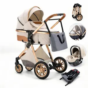 Evenflo Luxury 4-in-1 High Landscape Baby  Folding Pushchair with Reversible Seat Vista Pram for Comfortable  Compact Smooth Safe  System infant car dual Adjustable Aluminum Alloy Toddler  Convertible All-In-One ginger mint travel and stroller doll straw