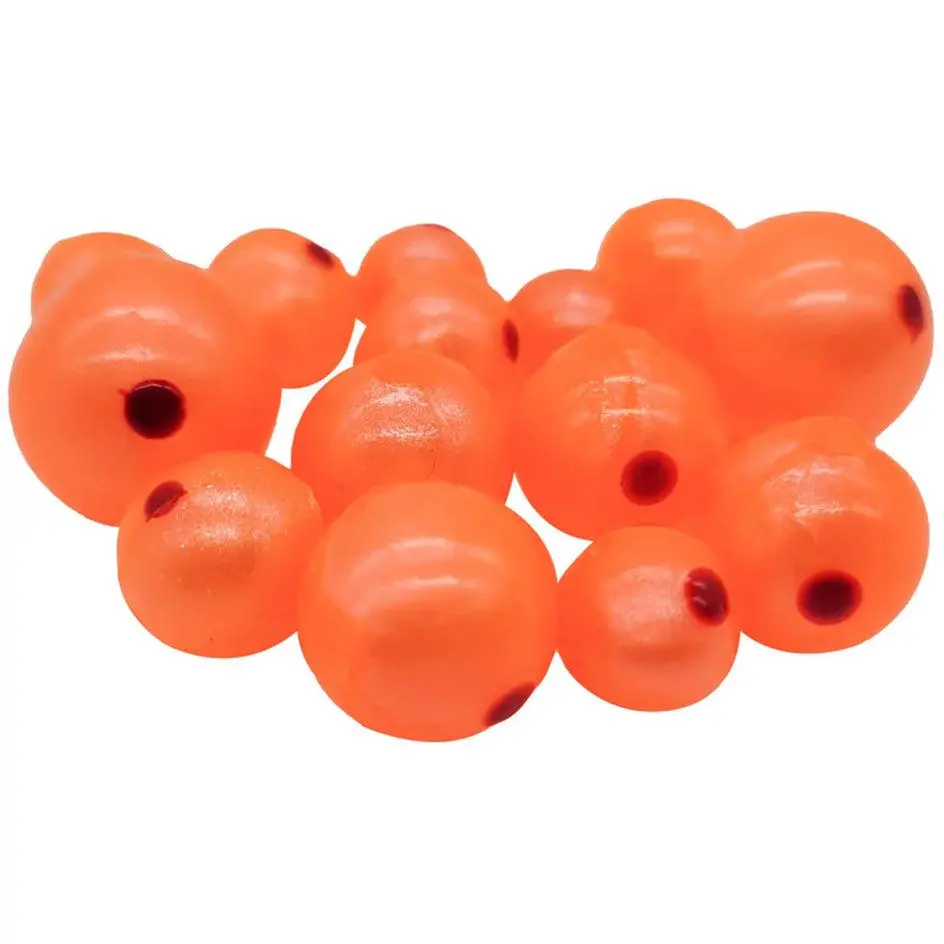 BnR Tackle 16mm Neutral Buoyant Fishing Beads - 10-Pack Soft Plastic Steelhead Beads with T-Stops for Shrimp Bait Use, 10 Soft Beads