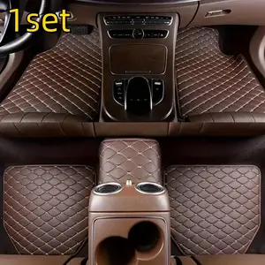 Universal Waterproof Car Floor Mats Set, Automotive Floor Mats, PU Leather Interior Accessories, Front and Rear Seat Covers, Boy and Girl Gift