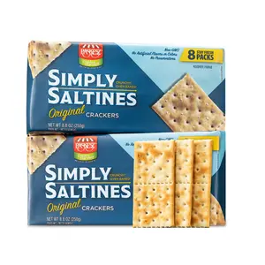 Simply Saltines Crackers - Original Italian Saltine Crackers - Light and Crispy Oven-Baked Soda Crackers, Ready to Dip & Snack, Non-GMO, 8.8 Ounce - Pack of 2