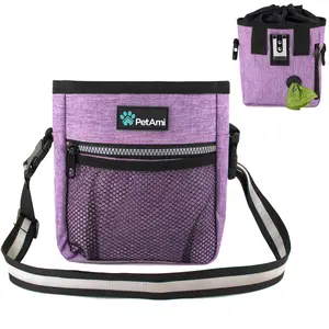 PetAmi Dog Treat Pouch, Pet Treat Pouch For Training, Dog Walking Bag Holder for Kibbles, Pet Food Toy, Dog Trainer Essentials Supplies, Poop Bag Dispenser, 3 Ways to Wear