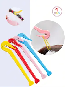 4pcs Girls One-Time Hair Ties Separator, No Damage, Hair Bands Cutter, Disposable Hair Accessories Remover, Casual Style, All Seasons
