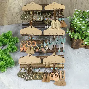 Bohemian Earrings Trio Set,Vintage Ethnic Dangle Jewelry with Nepali Handmade Beads, Boho Chic Accessories for Festival Fashion & Hanfu Styling