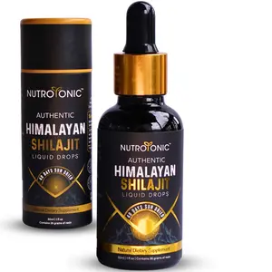 NutroTonic Authentic Himalayan Shilajit® Liquid Drops Vitamin - 30ml Pure & Potent Sun-Dried Organic Supplement for Healthcare Natural Dietary Supplement