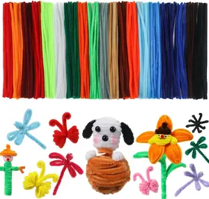 200 count Pipe Cleaners for Arts & Crafts, Multi-Colored Chenille Stems (12-Inch), 20 Assorted Colors for DIY Decorations & Creative Projects, Popular Colors