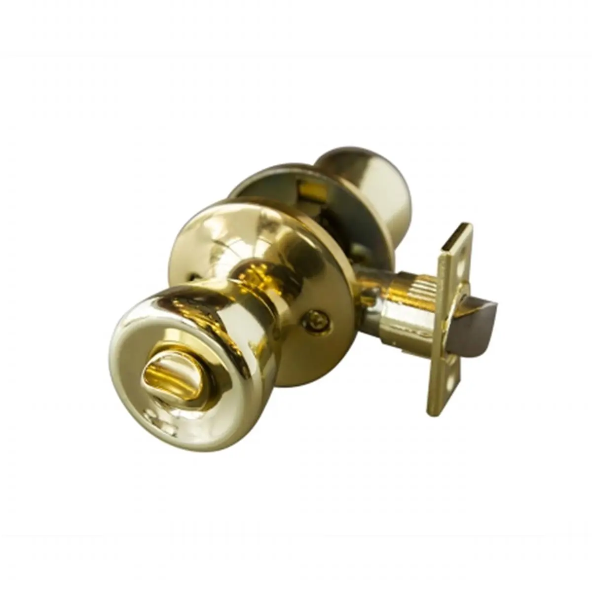 Design House 728311 Terrace 6-Way Latch Privacy Doorknob - Polished Brass, 1-3/8 in. & 1.75 in. Sizes, Indoor Use, Emergency Access Compatible, Doorknobs