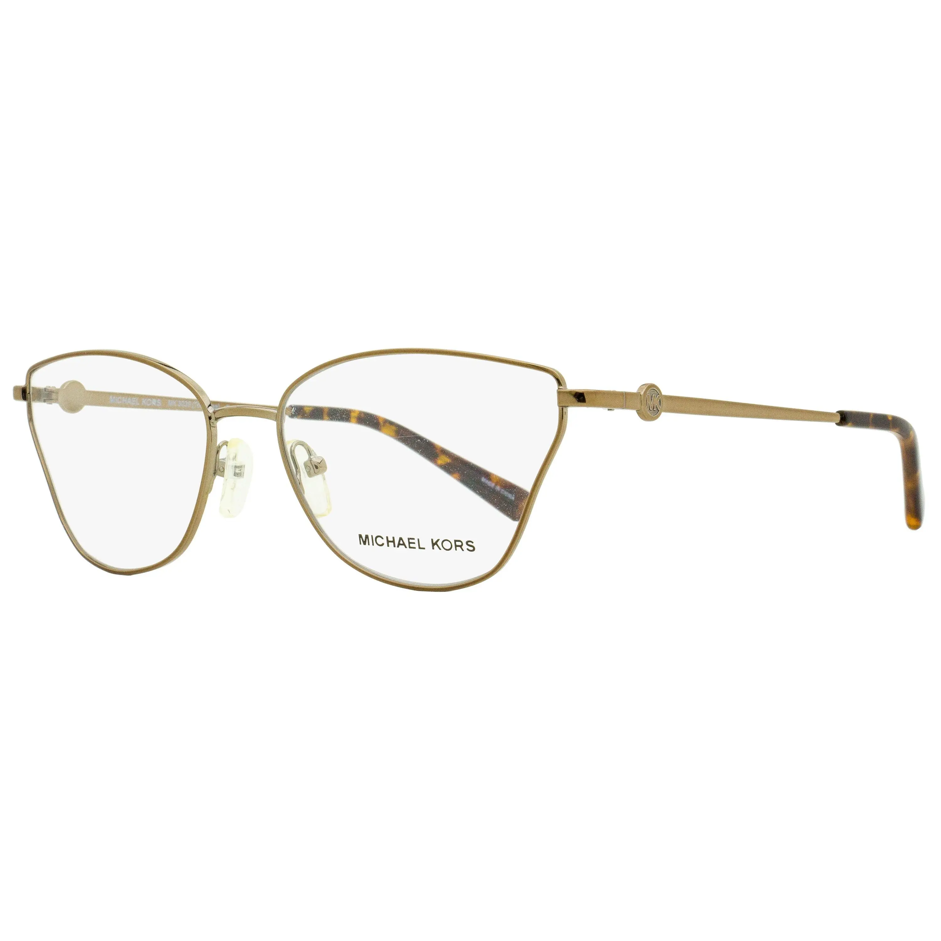 MICHAEL KORS Toulouse MK3039 Women's Butterfly Eyeglasses, Metallic Brown Metal Frame with a Narrow Female Fit, Demo Lenses, 56mm, Narrow Silhouette, Award-Winning Designer, Demo Lenses Included, Statement Frame Glasses, Eyewear Fashion, Mk Monogram Logo,