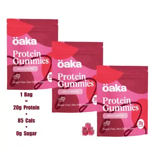 OAKA Protein Gummies (3 pack Sampler) - 20g Protein & 85 Calories per bag, Sugar Free, Vegan, Guilt-Free Healthy Snack