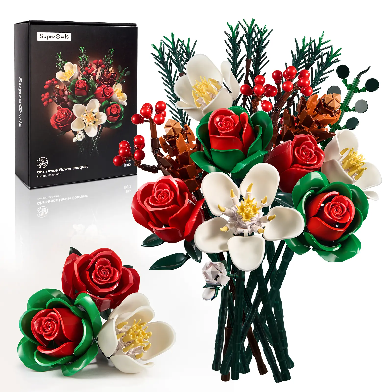 Supreowls DIY Mother’s Day Brick Bouquet – Festive Red & Green Flower Set for Adults, Cozy Spring Home Decor or Seasonal Gift for Mom, Mother’s Day & Valentine’s Gift