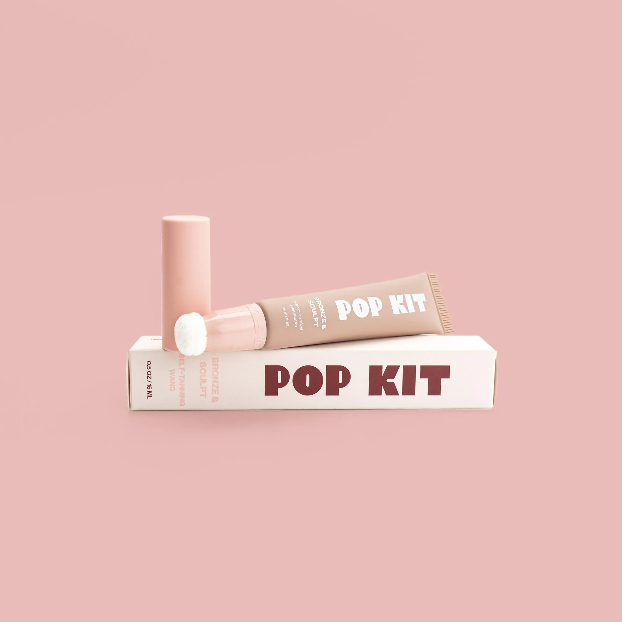 POP KIT Bronze & Sculpt Self-Tanning Wand, Bronzer Stick, Contour Stick Makeup Highlighter Radiant Hyaluronic Daily