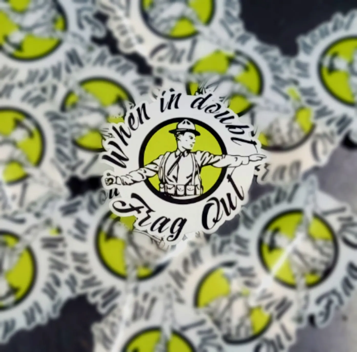 Frag Out sticker