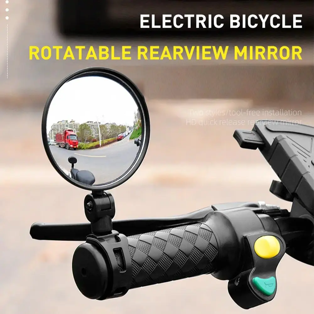 2 Pcs Bike Mirrors with 360° Rotation, Adjustable Quick Install Handlebar Mounts for Cycling & E-Scooters - Bike Accessories, Rotatable Mirror, 360 Degree, Removable, Tool-Free Installation, Cycling Gear, Handlebar Rearview Mirror Accessories