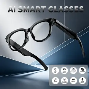AI Smart Glasses with Camera, 2MP HD Camera Glasses, 1080P Audio -Video Recording Bluetooth Glasses, Voice Assistant, Real-Time Translation Black Wearable