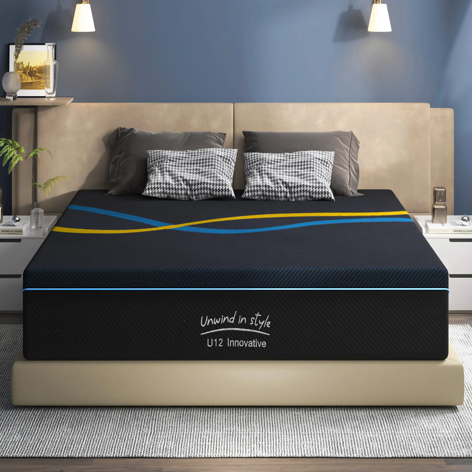 Soges Bamboo Charcoal Memory Foam Mattress, Twin/Full/Queen/King Size with Pressure Relief Spinal Support, CertiPUR-US Certified, Breathable Cooling Foam, Ideal for Back Pain Relief, U12A, 10/12/14 Inch Thickness