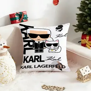 1PC K-Karl Lagerfeld throw Cushion, machine washable with double-sided printing, soft plush fabric, with a zipper closure, suitable for home decoration in all seasons, for use on living room sofas, bedrooms, Bedroom decorative accessories