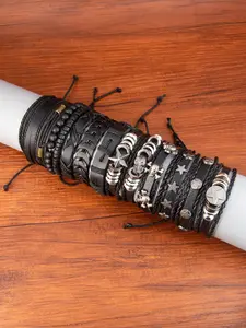 Punk Style Beaded & Braided Bracelets, 13pcs/set Stackable Bracelet Fashionable Star & Skull Design Drawstring Bracelets for Women & Men, Trendy Goth Jewelry for Charms Gift, Stacking Bracelets, Gothic Jewelry