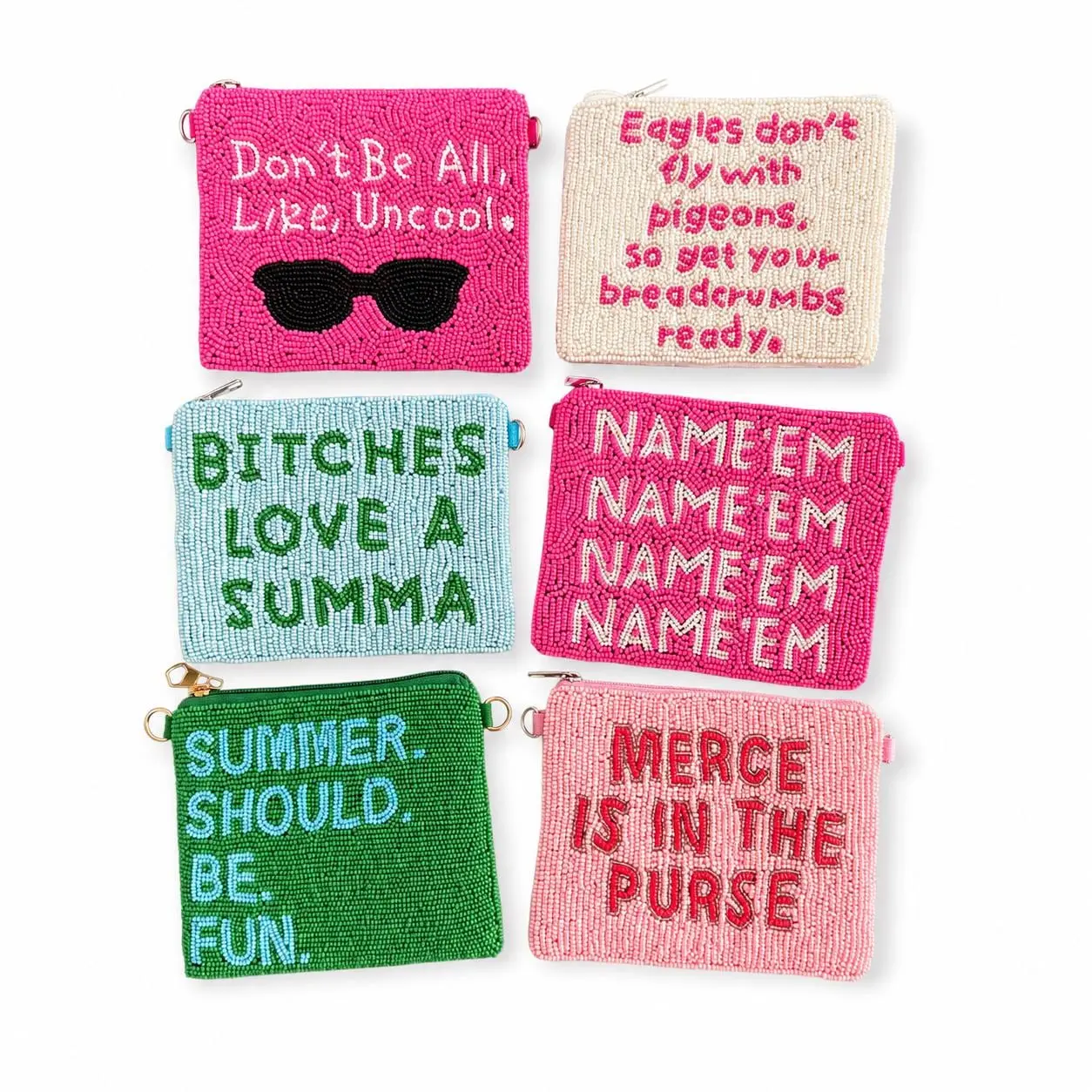 Sassy Quote Beaded Coin Purse Collection - Funny Gift for Reality TV Fans, Beaded Wallet Pouch