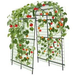 7.5Ft Tall Matal Garden Arch Trellis for Climbing Plants, Vegetables, Flowers, Outdoor Metal Garden Arbors and Arches for Wedding Birthday Party Decoration