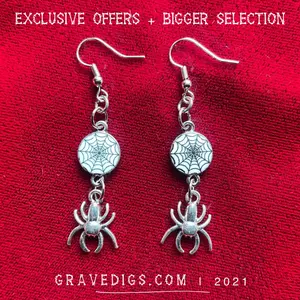 Spider & Web Earrings 2 | Gothic Horror Fantasy Halloween