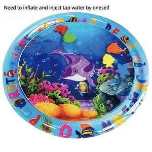 Interactive Splash-Proof Cat Toy Mat with Floating Fish Design Salmon, Pet Water Bed, Inflatable Ice Pad, Thickened Scratch-Resistant Toy Mat