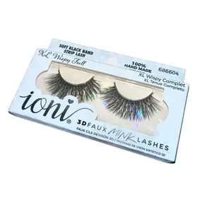 ioni XL Wispy Full Complet 3D Faux Mink Lashes Soft Black Band Strip Lash 100% Hand Made Eyelash Extension Makeup Cosmetic