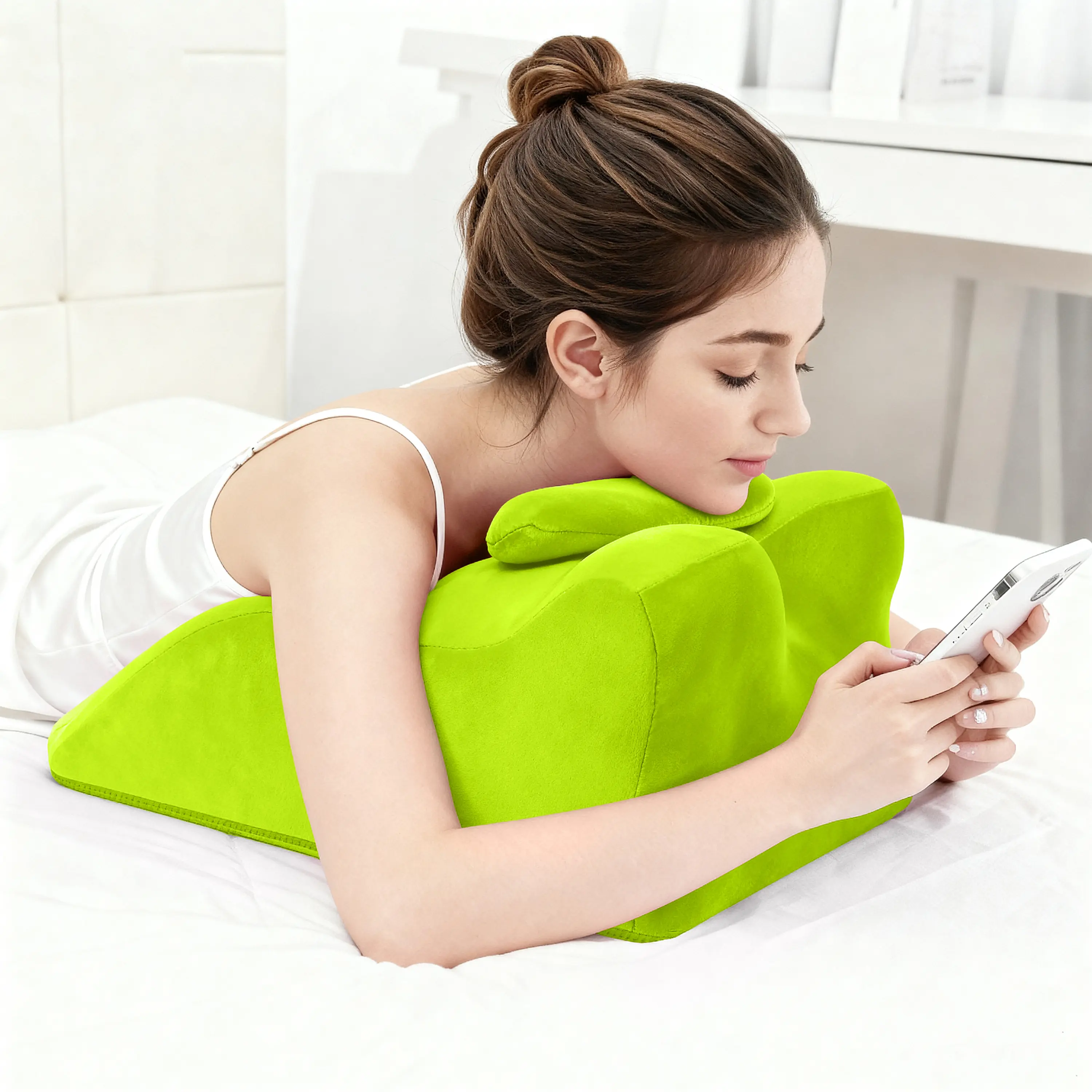 FANSACE Ergonomic Lumbar Support Pillow with Removable Cover,High-Density Memory Foam Pillow,For Office Chair & Office Home Essentials,Back Support Pillow for Car & Chair Cushions,Back Pain Relief Improve Posture,Ideal for Bed Breaks