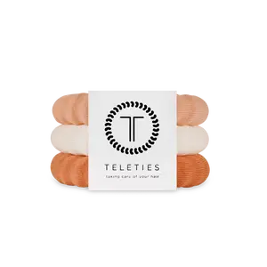 TELETIES - For the Love of Nudes - Large Nylon Hair Ties - Curl Friendly - Neutral