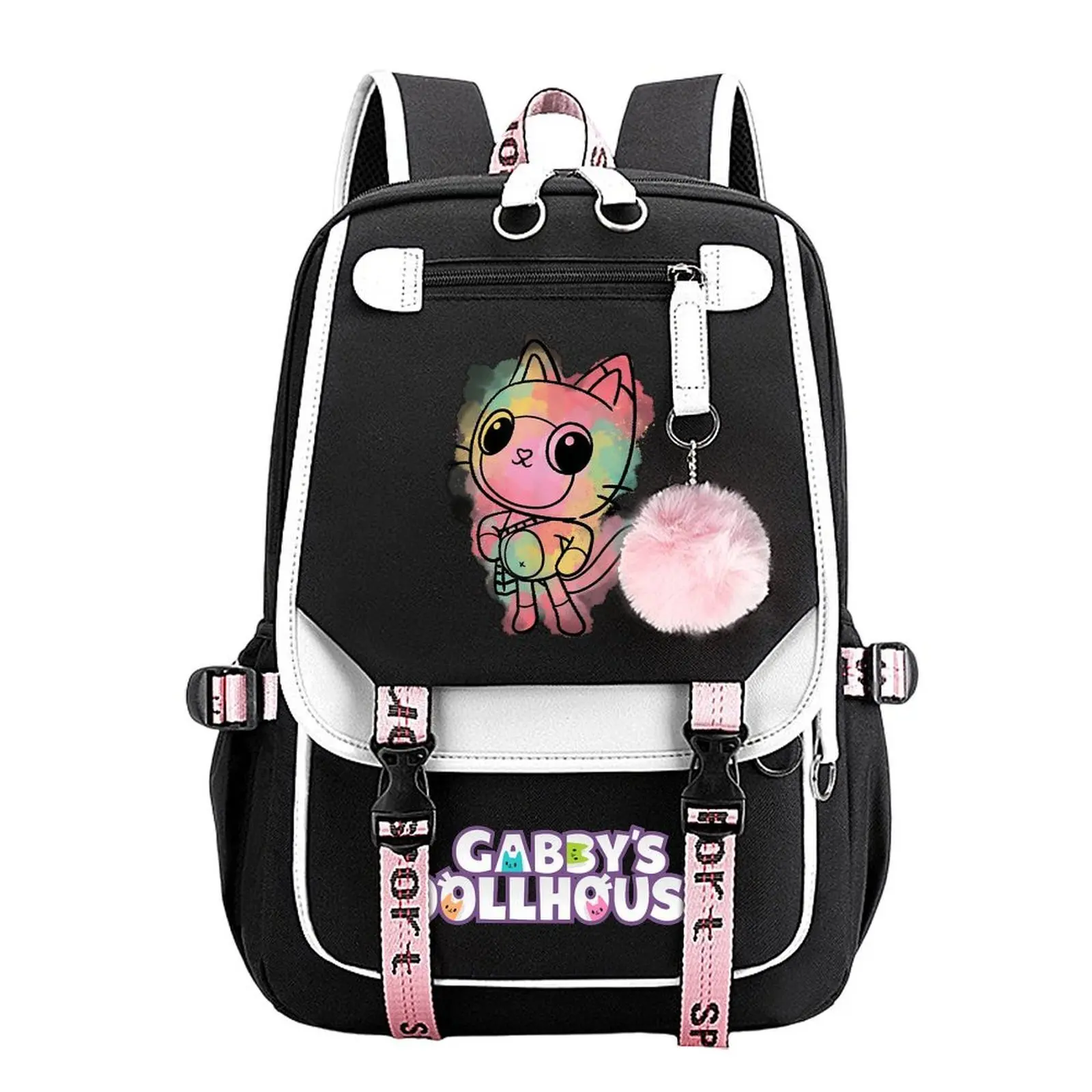 Gabbys Dollhouse Big Pandy Trendy Youth Laptop Backpack – Large-Capacity Travel & School Bag for Commuting, Camping & Daily Use, Durable Stylish Design, Perfect Gift for Boys & Girls 11.4” × 18.1”