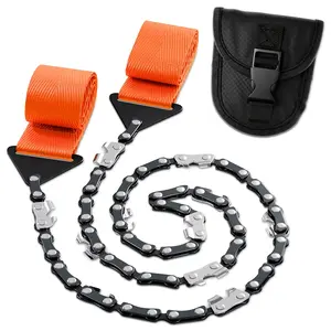 Sturdy Pocket Chainsaw Featuring a Chain - a Portable Rope Hand Saw Ideal for Camping, Survival, And Gardening, Comes with a Safety Wrist Strap And Carrying Pouch, Capable of Cutting Branches Up to 20 Inches, Without Battery summerwins,summerwins