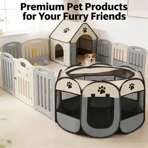 2026 New Octagonal Pet Fence Tent, Durable Puppy Playpen, Oxford Cloth Bite-Resistant, Foldable Easy Storage, Breathable Mesh, Suitable for Dogs Cats