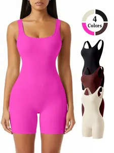 Women's High-End Body Shaping, Gym Yoga Pilates Shorts, Outdoor Running Tennis, All Seasons, Multiple Colors Available, Yoga Jumpsuits, Sporty Comfy Jumpsuit